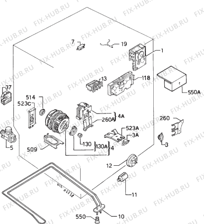 Взрыв-схема посудомоечной машины Rex IP745B - Схема узла Electrical equipment 268